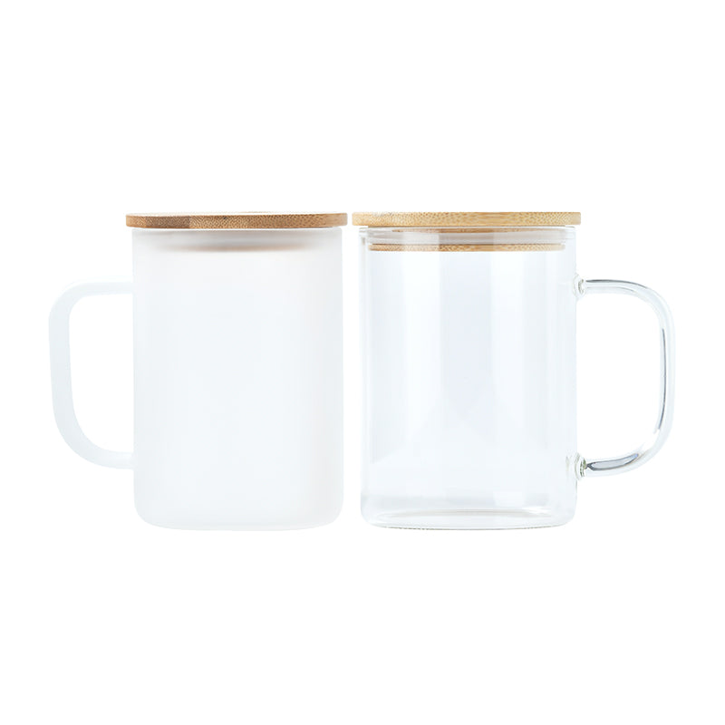 25 Oz Frosted Glass Tumbler W/ Clear Slide Lid